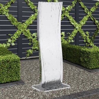 Tuinfontein met pomp gebogen 130 cm roestvrij staal 1
