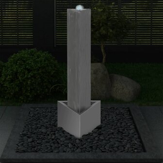 Tuinfontein 37,7x32,6x110 cm roestvrij staal zilverkleurig 9
