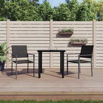 3-delige Tuinset met kussens poly rattan en staal 1