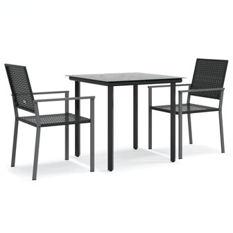 3-delige Tuinset met kussens poly rattan en staal 2