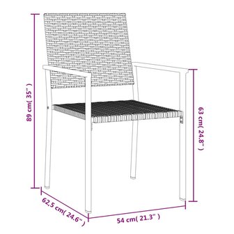 3-delige Tuinset met kussens poly rattan en staal 9