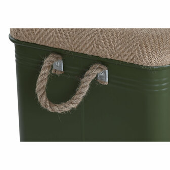 Kofferset Home ESPRIT Donkergroen Natuurlijk Metaal Touw Vezel 69 X 37 X 37,5 cm (3 Stuks) 4