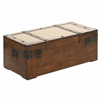 Kofferset Home ESPRIT Bruin Beige Polyester Hout 80 x 49 x 45 cm (3 Stuks) 6