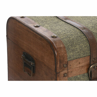 Kofferset Home ESPRIT Groen Multicolour Hout Canvas Tropisch 60 x 43,5 x 42 cm (3 Stuks) 3