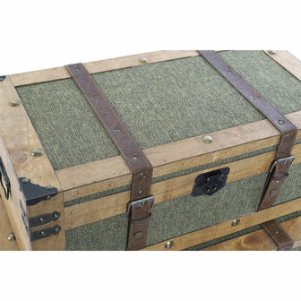 Kofferset Home ESPRIT Groen Hout Canvas Tropisch 81 x 50 x 45 cm (3 Stuks) 3