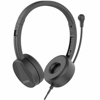 Hoofdtelefoon met microfoon Nilox NXAUSB01 Zwart 1