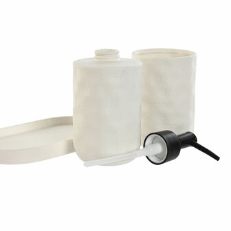 Badset Home ESPRIT Wit ABS Dolomite 17,5 x 9,5 x 18 cm 3 Onderdelen 2