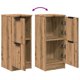Dressoir 30x30x70 cm bewerkt hout artisanaal eikenkleur 8