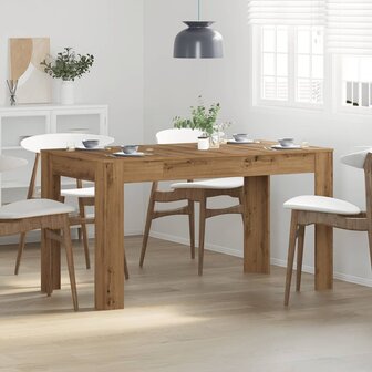 Eettafel 140x74,5x76 cm bewerkt hout artisanaal eikenkleurig 3