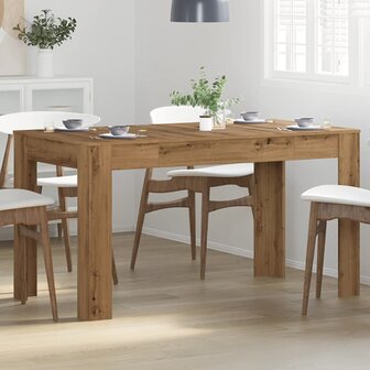 Eettafel 140x74,5x76 cm bewerkt hout artisanaal eikenkleurig 4