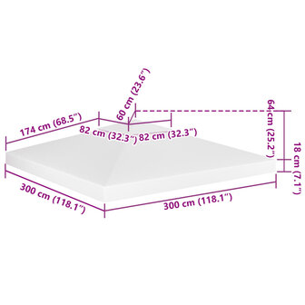 Prieeldak 2-laags 310 g/m&sup2; 3x3 m wit 7