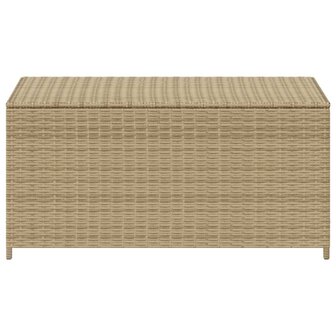 Tuinbox met wielen 190 L poly rattan gemengd beige 4