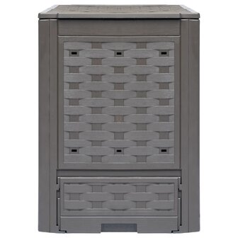 Compostbakken 3 st 900 L 60x60x83 cm kunststof rattan bruin 2