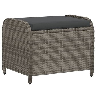 Tuinkruk met kussen 58x46x46 cm poly rattan grijs 2