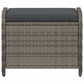 Tuinkruk met kussen 58x46x46 cm poly rattan grijs 4