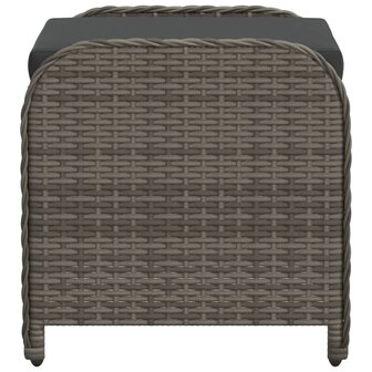 Tuinkruk met kussen 58x46x46 cm poly rattan grijs 5