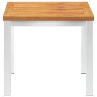 Tuinbijzettafel 45x45x38 cm massief acaciahout roestvrij staal 3