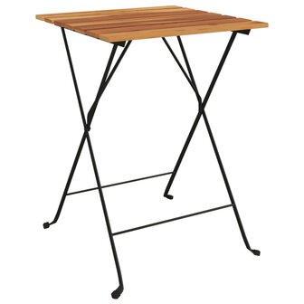 Bistrotafel inklapbaar 55x54x71 cm massief teakhout en staal 2