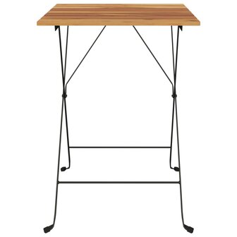 Bistrotafel inklapbaar 55x54x71 cm massief teakhout en staal 3