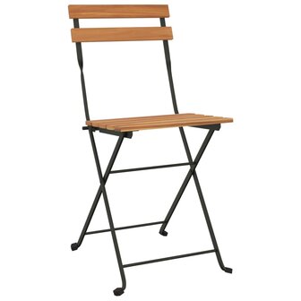 Bistrostoelen 6 st inklapbaar massief teakhout en staal 3