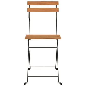Bistrostoelen 6 st inklapbaar massief teakhout en staal 4