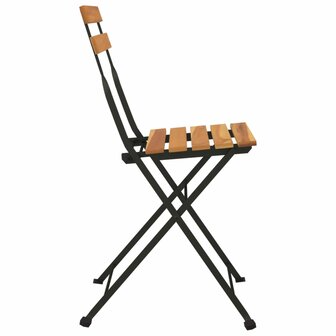 Bistrostoelen 6 st inklapbaar massief teakhout en staal 6