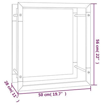 Haardhoutrek 50x28x56 cm staal matzwart 6