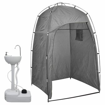Kampeerwasbak met tent draagbaar 20 L 1