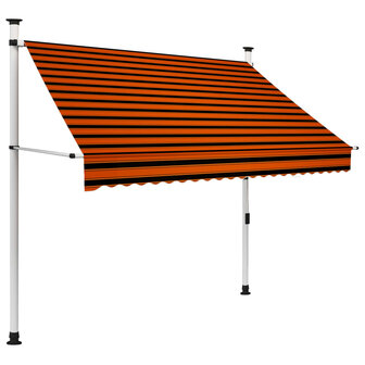 Luifel handmatig uittrekbaar 200 cm oranje en bruin 1