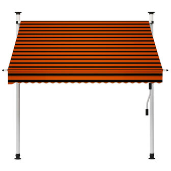 Luifel handmatig uittrekbaar 200 cm oranje en bruin 2