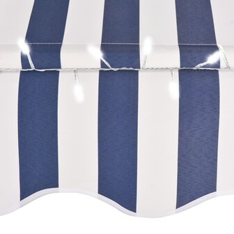 Luifel handmatig uitschuifbaar met LED 100 cm blauw en wit 5