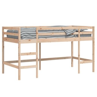 Kinderhoogslaper met ladder 80x200 cm massief grenenhout 4