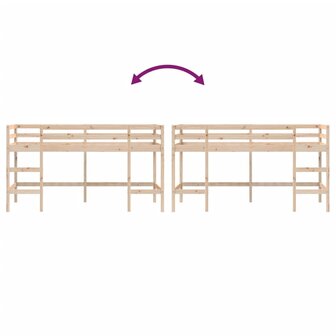 Kinderhoogslaper met ladder 80x200 cm massief grenenhout 8
