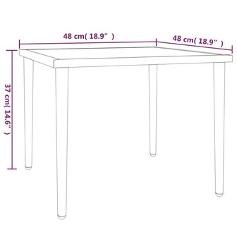 Tuintafel 48x48x37 cm staal grijs 6