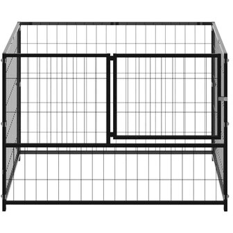 Hondenkennel 100x100x70 cm staal zwart 2
