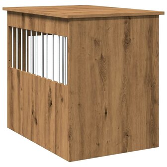 Hondenbench 55x80x68 cm bewerkt hout artisanaal eikenkleurig 7