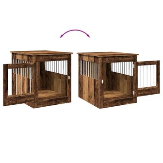 Hondenbench 64,5x80x71 cm bewerkt hout oud houtkleurig 8