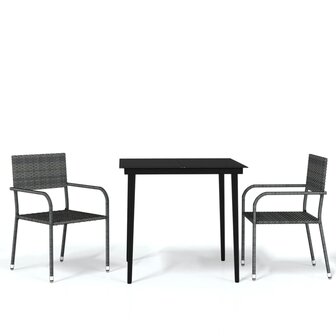 3-delige Tuinset grijs 2