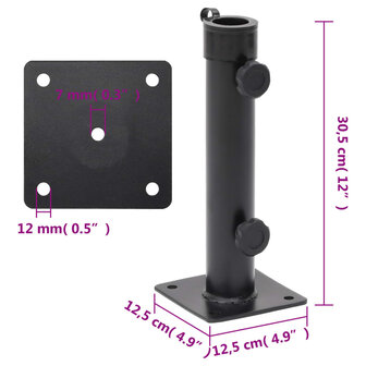 Parasolvoet voor &Oslash;38/48 mm stok staal matzwart 7