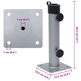 Parasolvoet voor &Oslash;38/48 mm stok staal zilverkleurig 7