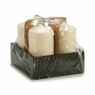 Kaars Cr&egrave;me 7 x 10 x 7 cm (4 Stuks) 3