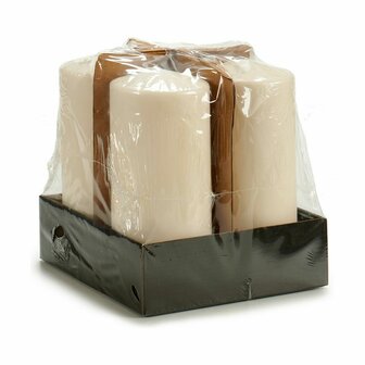 Kaars 9 x 20 x 9 cm Cr&egrave;me (4 Stuks) 3