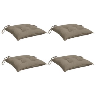 Stoelkussens 4 st 40x40x7 cm oxford stof taupe 3
