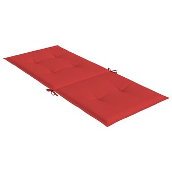 Tuinstoelkussens 2 st hoge rug 120x50x3 cm stof rood 6