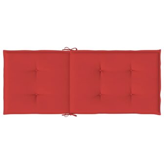 Tuinstoelkussens 2 st hoge rug 120x50x3 cm stof rood 7
