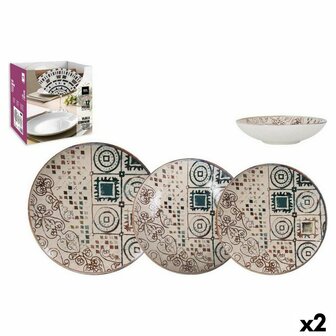 Serviesset Inde Creta Porselein (2 Stuks) 1