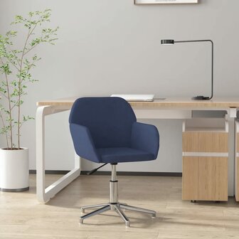 Kantoorstoel draaibaar stof blauw 1