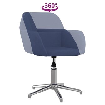 Kantoorstoel draaibaar stof blauw 6