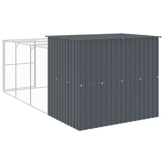 Hondenhok met ren 214x457x181 cm gegalvaniseerd staal antraciet 5