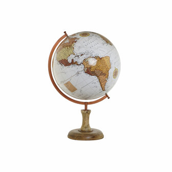 Wereldbol Home ESPRIT Bruin PVC Mangohout 47 x 45 x 70 cm 1